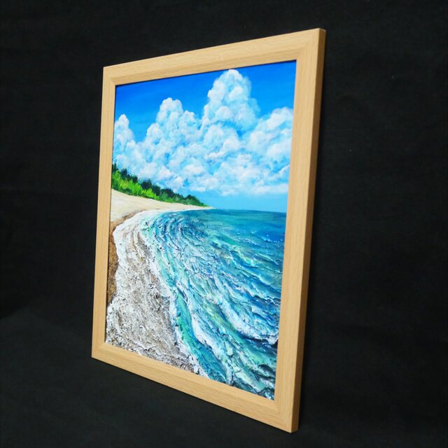 油絵【真夏の海】 | iichi 日々の暮らしを心地よくするハンドメイドや
