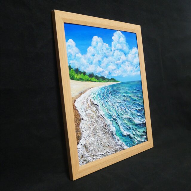 油絵【真夏の海】 | iichi 日々の暮らしを心地よくするハンドメイドや