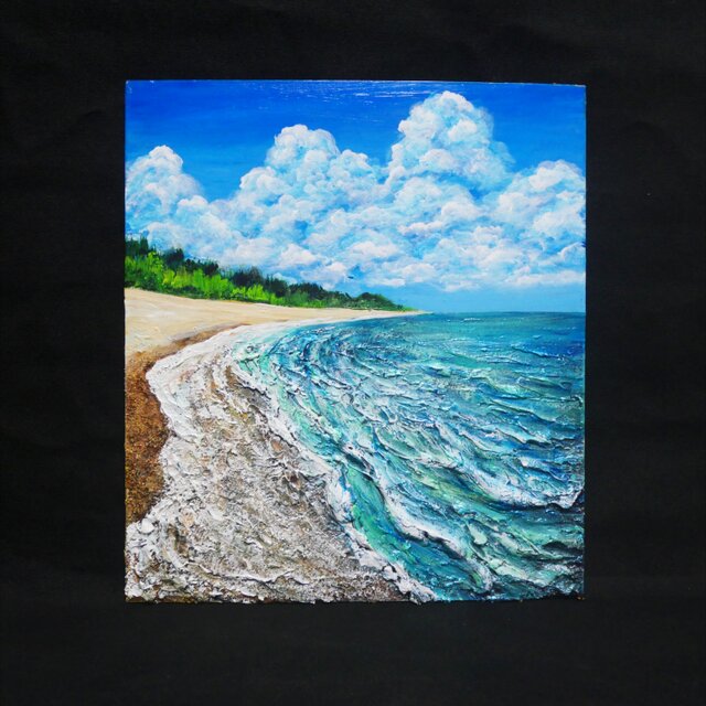 油絵【真夏の海】 | iichi 日々の暮らしを心地よくするハンドメイドや