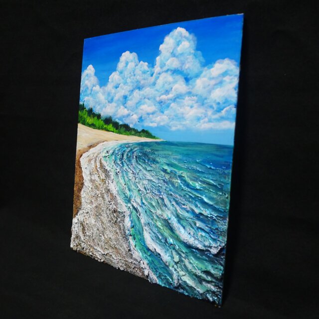 油絵【真夏の海】 | iichi 日々の暮らしを心地よくするハンドメイドや