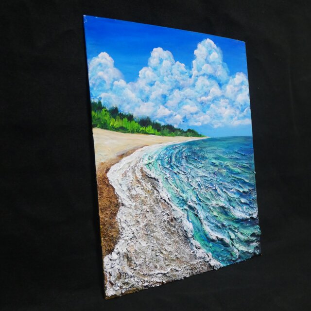 油絵【真夏の海】 | iichi 日々の暮らしを心地よくするハンドメイドや