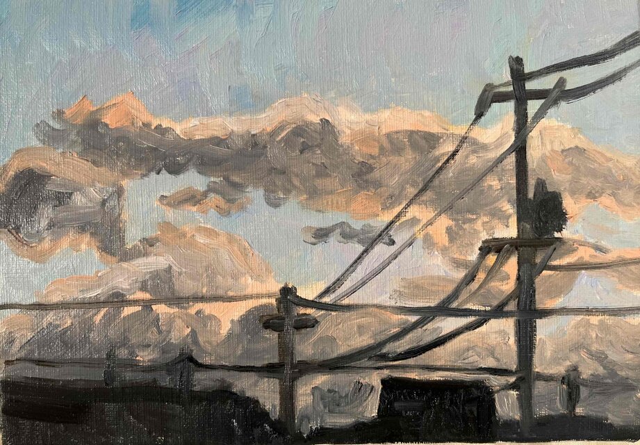 16×23㎝「近所の風景 その1」油彩・原画・サムホールサイズ | iichi