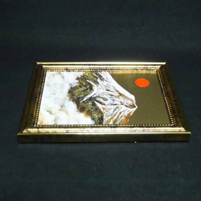 油絵 ミニ絵画【金色の霊峰】 | iichi 日々の暮らしを心地よくする