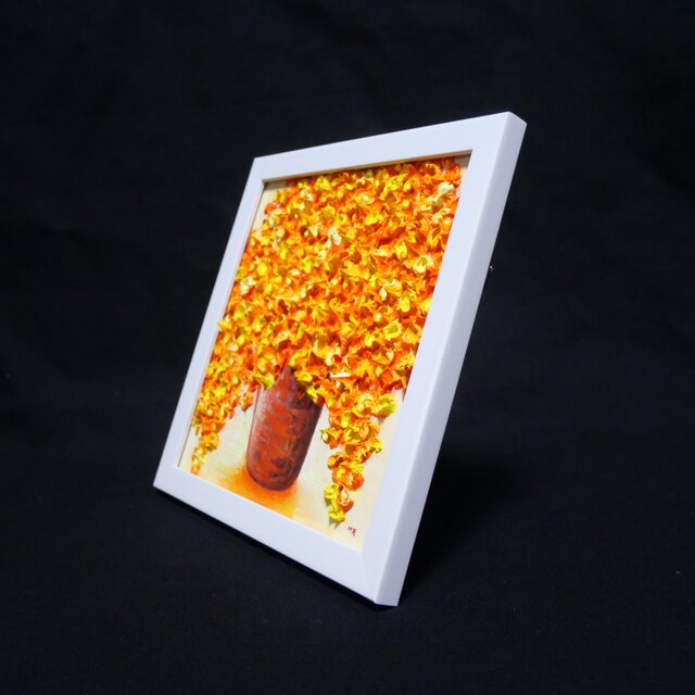 油絵 ミニ絵画【ミモザ】】 | iichi 日々の暮らしを心地よくする