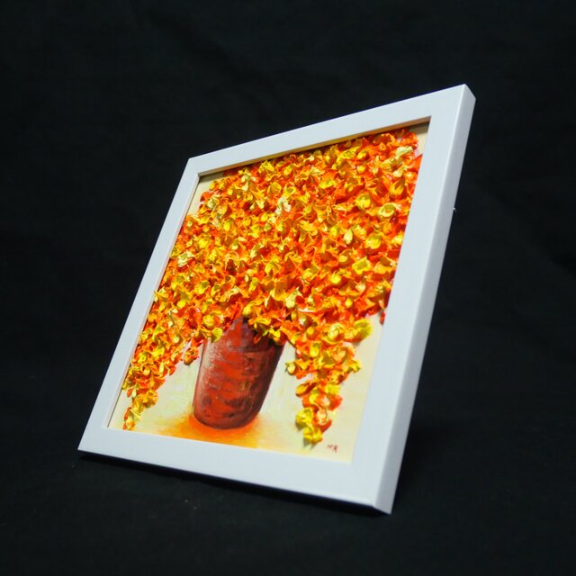 油絵 ミニ絵画【ミモザ】】 | iichi 日々の暮らしを心地よくする