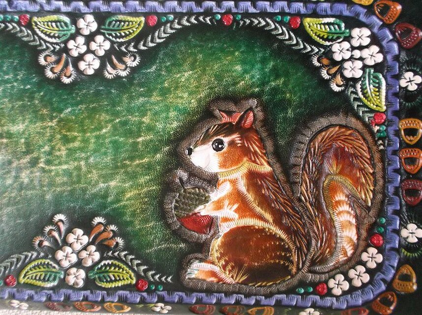 L型ファスナータイプのロングウォレット　牛革　刻印＆拭き染め L型ファスナータイプのロングウォレット 牛革 刻印＆拭き染め