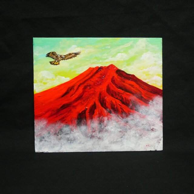 油絵【富士山と鷹】 | iichi 日々の暮らしを心地よくするハンドメイド