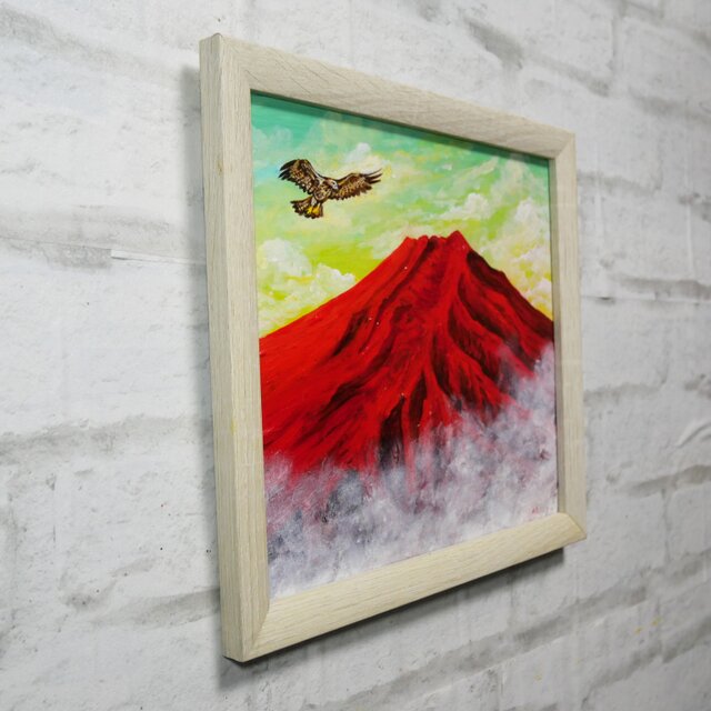 油絵【富士山と鷹】 | iichi 日々の暮らしを心地よくするハンドメイド