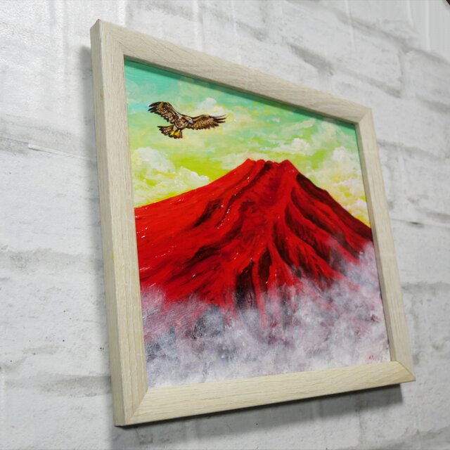油絵【富士山と鷹】 | iichi 日々の暮らしを心地よくするハンドメイド