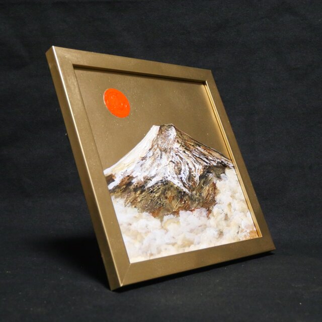 送料無料　明治期名工　藤井美豊作　金象嵌山水富士山図小箱 内金鍍金　木箱付 油絵 ミニ絵画【旭日黄金富士】 | iichi 日々の暮らしを心地よくする