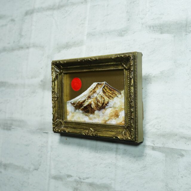 油絵 ミニ絵画 【黄金富士】 | iichi 日々の暮らしを心地よくする