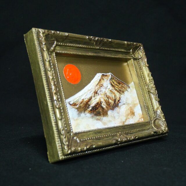 油絵 ミニ絵画 【黄金富士】 | iichi 日々の暮らしを心地よくする