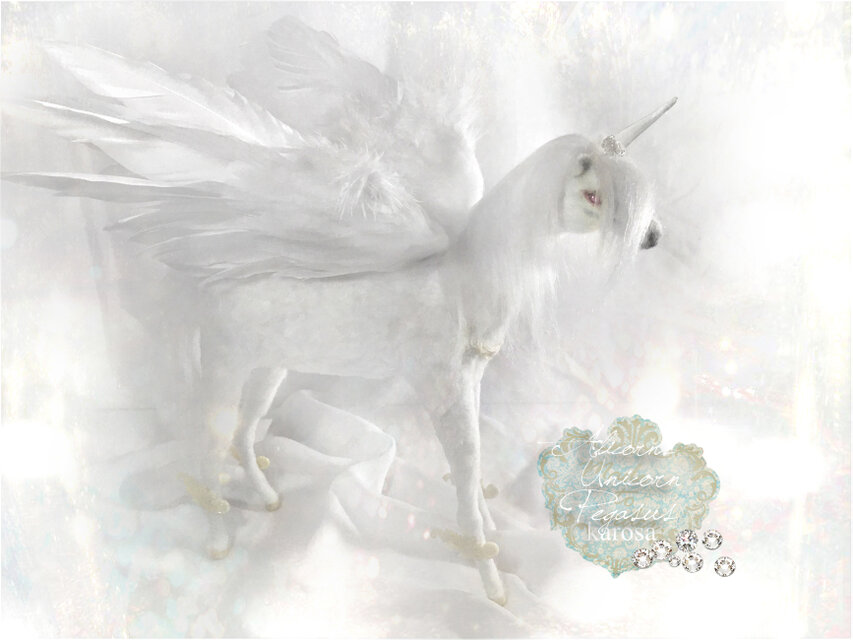 artdoll 白銀 ユニコーン unicorn モールドール あいす幻獣 アリコーン ペガサス ユニコーン 馬 白馬 干支 午年 全身可動 羊毛
