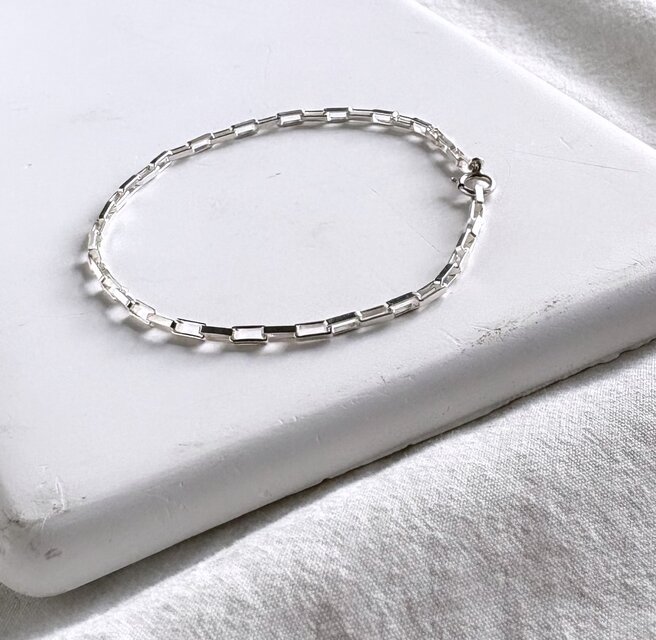 silver925 Clear box chain ブレスレット サイズオーダー | iichi 日々