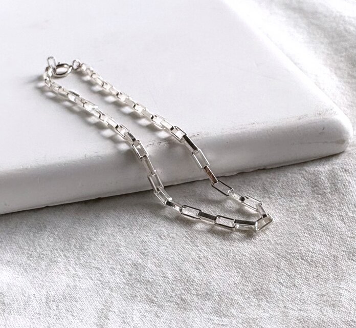 silver925 Clear box chain ブレスレット サイズオーダー | iichi 日々