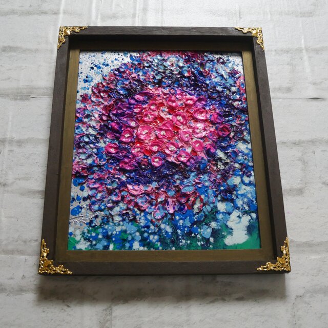 油絵 油彩 油彩画 絵 絵画【梅雨のピンクの雨】 油絵 【梅雨のピンクの雨】 | iichi 日々の暮らしを心地よくする