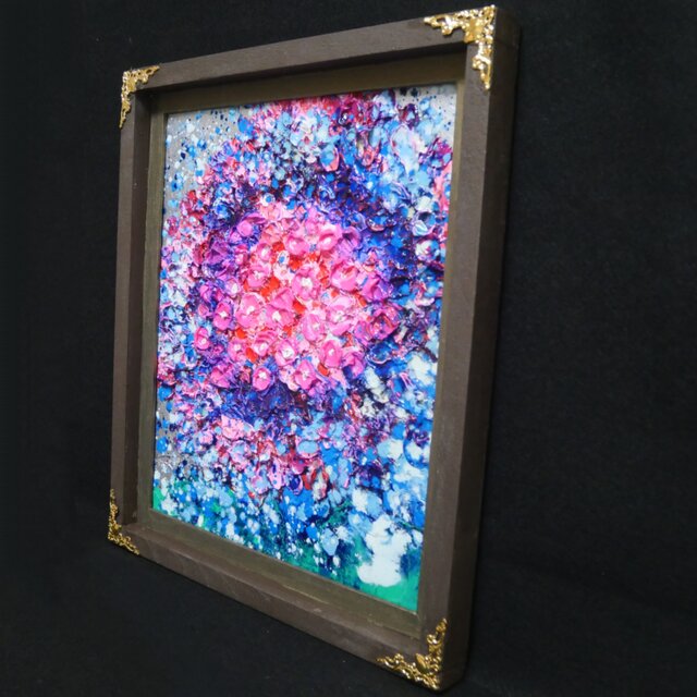 油絵 油彩 油彩画 絵 絵画【梅雨のピンクの雨】 油絵 【梅雨のピンクの雨】 | iichi 日々の暮らしを心地よくする