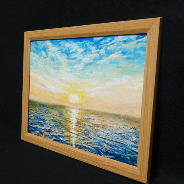 油絵【癒しの朝焼けの海】 | iichi 日々の暮らしを心地よくする