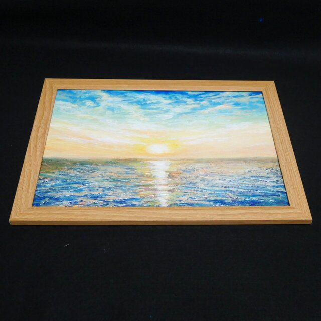 油絵【癒しの朝焼けの海】 | iichi 日々の暮らしを心地よくする