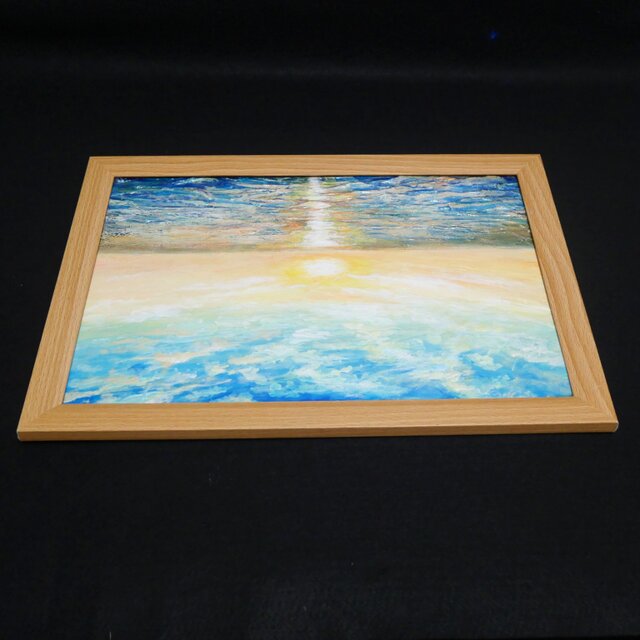 油絵【癒しの朝焼けの海】 | iichi 日々の暮らしを心地よくする