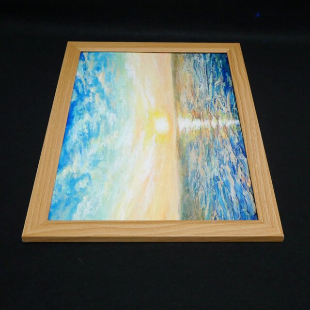油絵 油彩 油彩画 絵 絵画【癒しの朝焼けの海】 油絵【癒しの朝焼けの海】 | iichi 日々の暮らしを心地よくする