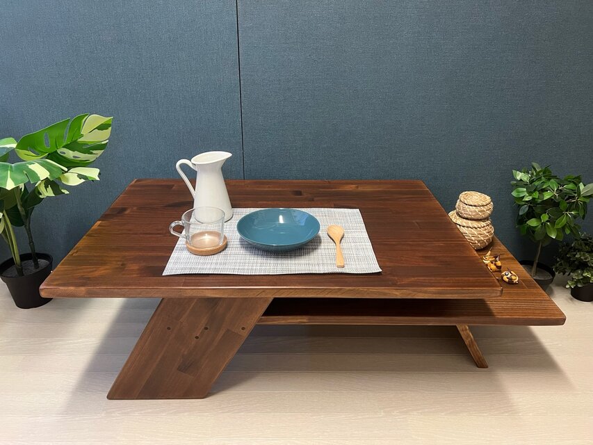 送料無料】 ローテーブル 長方形 アングル脚 110cm 60cm 35cm 収納付き