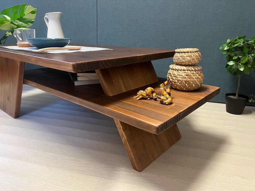 【送料無料】 ローテーブル ロ形 60cm角 パイン ウォルナット 木製脚 送料無料】 ローテーブル ロ形 60cm角 パイン ウォルナット 木製脚