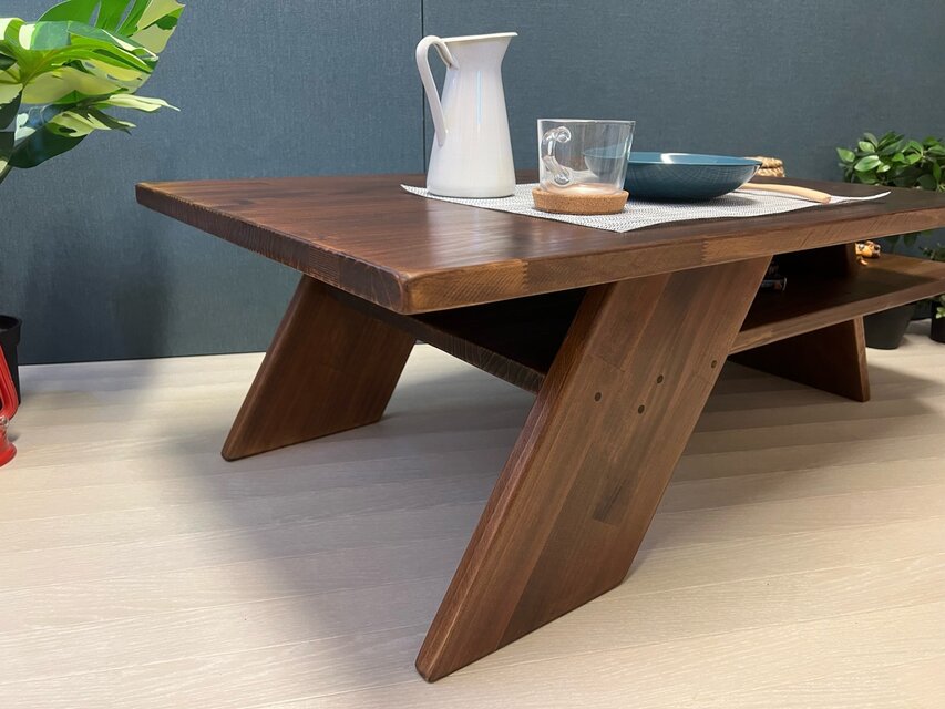 送料無料】 ローテーブル 長方形 アングル脚 110cm 60cm 35cm 収納付き