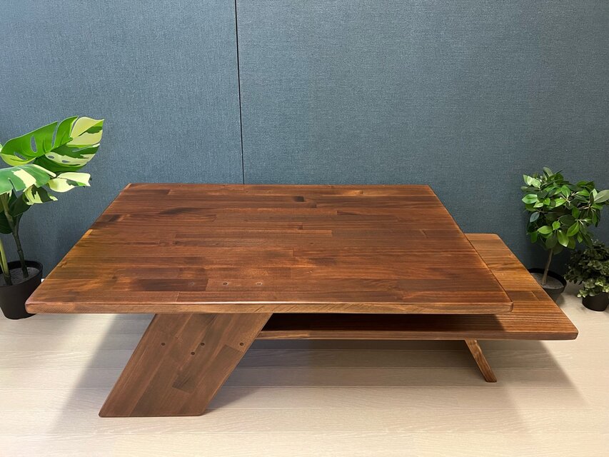 送料無料】 ローテーブル 長方形 アングル脚 110cm 60cm 35cm 収納付き