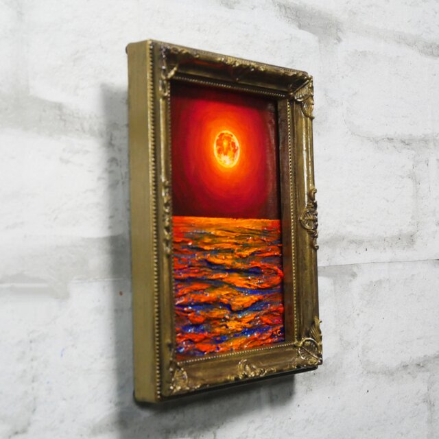 油絵 油彩 油彩画 絵 絵画 ミニ絵画【神秘的な夜】 油絵 ミニ絵画【神秘的な夜】 | iichi 日々の暮らしを心地よくする