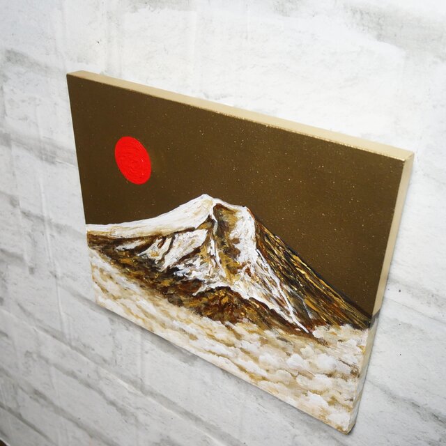 油絵 絵画【黄金富士山】 黄金の富士山 R5－17】油絵+純金24k金箔 SM号 真筆画1点もの