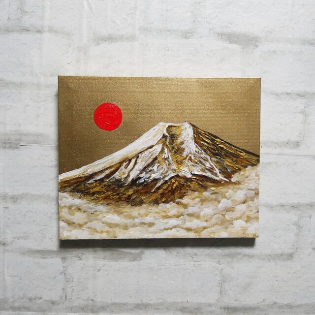 油絵 絵画【黄金富士山】 油絵【黄金富士】 | iichi 日々の暮らしを心地よくするハンドメイドや