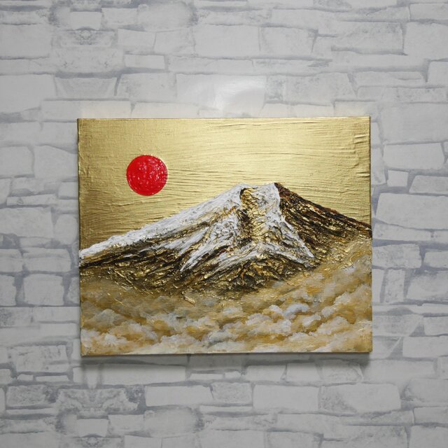 黄金富士】金運・運気上昇を願う 贅沢な純金色彩の油彩画｜開運 富士山