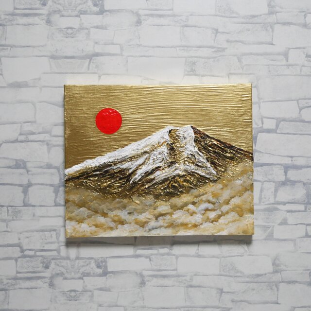 黄金富士】金運・運気上昇を願う 贅沢な純金色彩の油彩画｜開運 富士山