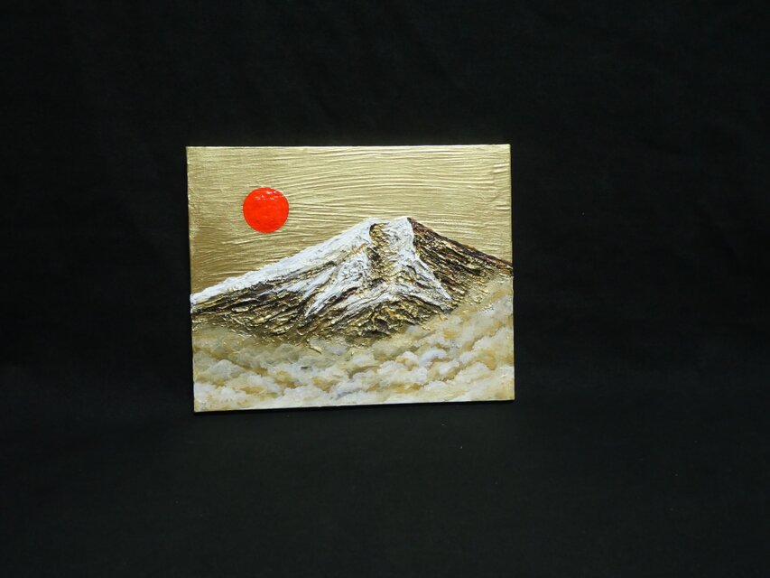 黄金富士】金運・運気上昇を願う 贅沢な純金色彩の油彩画｜開運 富士山