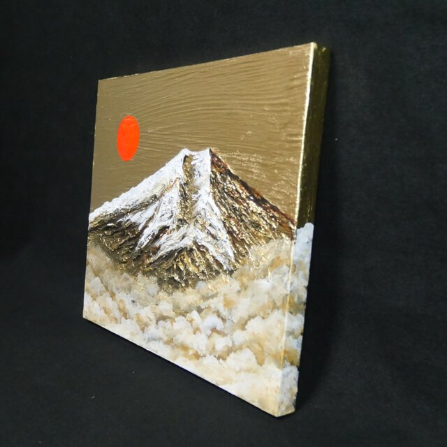 黄金富士】金運・運気上昇を願う 贅沢な純金色彩の油彩画｜開運 富士山