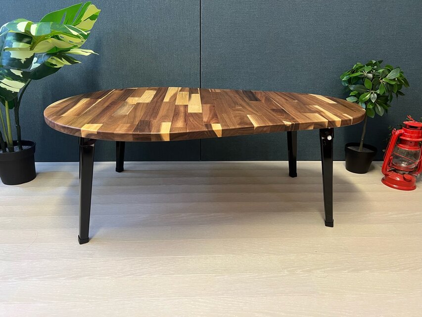 【いぬさま】 ローテーブル だるま形 90cm 60cm 杉 折りたたみ脚 送料無料】 ローテーブル だるま形 90cm 60cm アカシア 折りたたみ脚