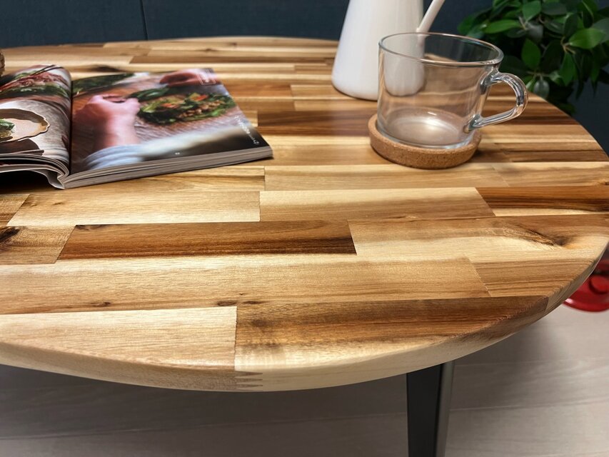 送料無料】 ローテーブル だるま形 90cm 60cm アカシア 折りたたみ脚