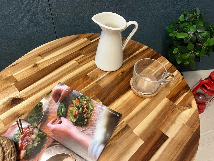 送料無料】 ローテーブル だるま形 90cm 60cm アカシア 折りたたみ脚