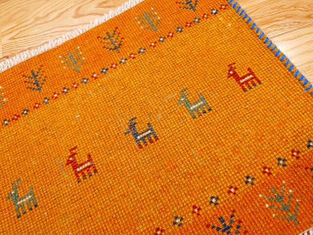 ペルシャ ギャッベ ミニマット 横44.5x38cm ヤギ T7850G | iichi 日々