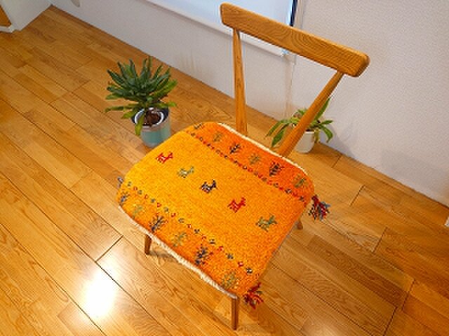 ギャッベ ミニマット2枚セット のびのび様専用】ペルシャギャッベ ミニマット2枚セット（横43.5