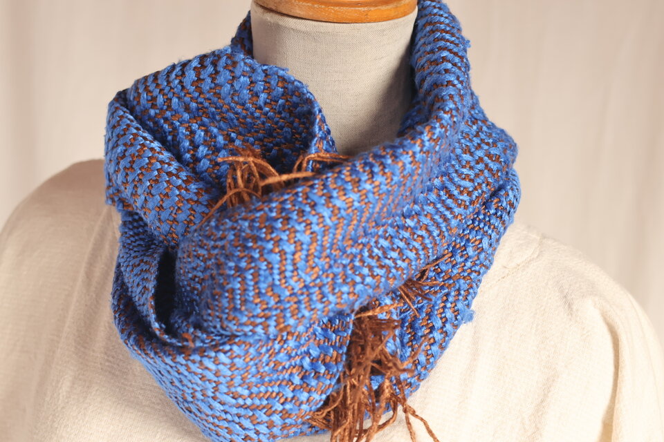 手織りきびそシルク ヘリボーン柄マフラー | iichi 日々の暮らしを