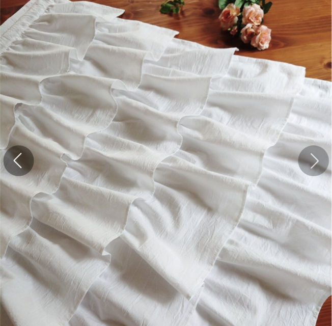 ちあ様専用 ホワイトコットン♪フリルカフェカーテン2枚 | iichi 日々