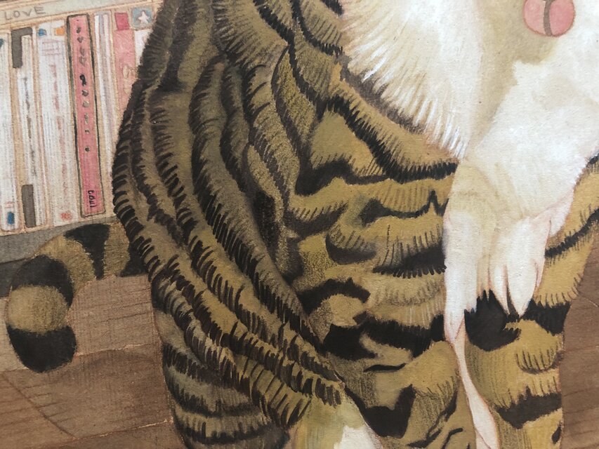 書斎の猫」額縁入り（複製画） | iichi 日々の暮らしを心地よくする