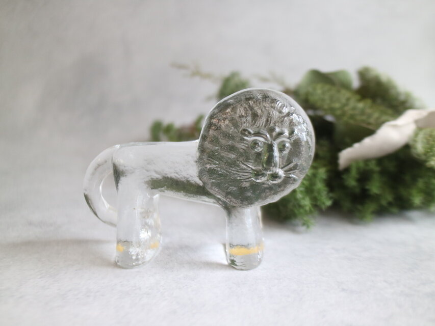 Kosta Boda コスタボダ / ガラスのオブジェ ライオン No.6582 | iichi