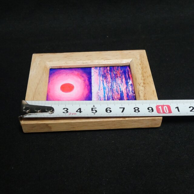 お守りのように飾る ミニ絵画「ストロベリームーン」油彩画 | iichi
