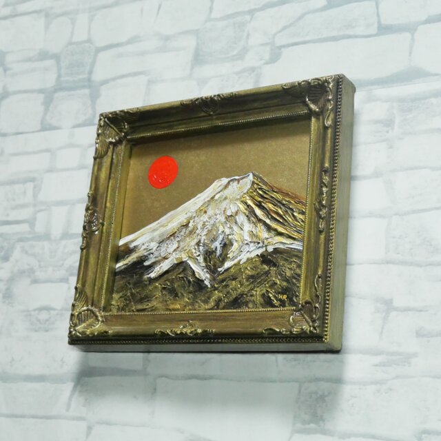 油絵 ミニ絵画【黄金富士山】 | iichi 日々の暮らしを心地よくする
