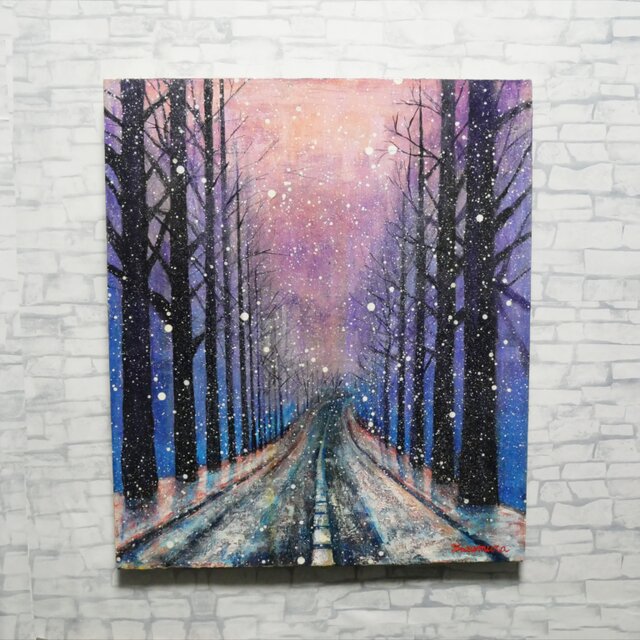 油絵 【雪降る幻想】 | iichi 日々の暮らしを心地よくするハンドメイド