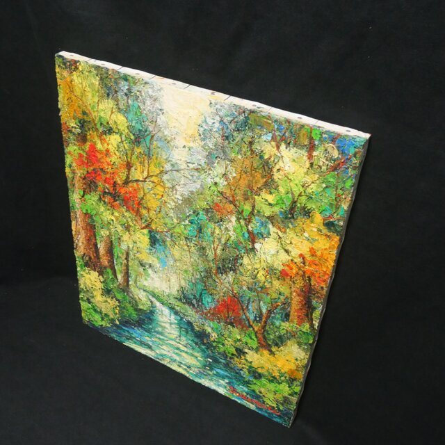 油絵 油彩 油彩画 絵 絵画 【色彩の森】 油絵【色彩の森】 | iichi 日々の暮らしを心地よくするハンドメイドや