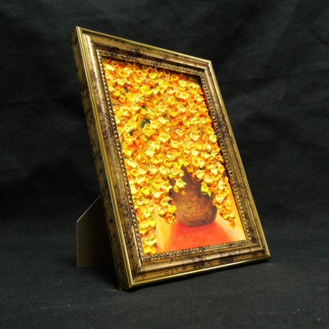 油絵 ミニ絵画 油彩画 【ミモザ】 絵画 原画 | iichi 日々の暮らしを